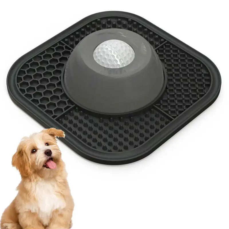 Pawlove Anti-Slip Slow Feeder Dog Bowl for Liquid Treats with Entertained Ball-In Design, Ideal for Bone Broth and Yogurt, Suitable for Large, Medium, and Small Breeds, Dietary Supplement and Post-Operative Nutrition