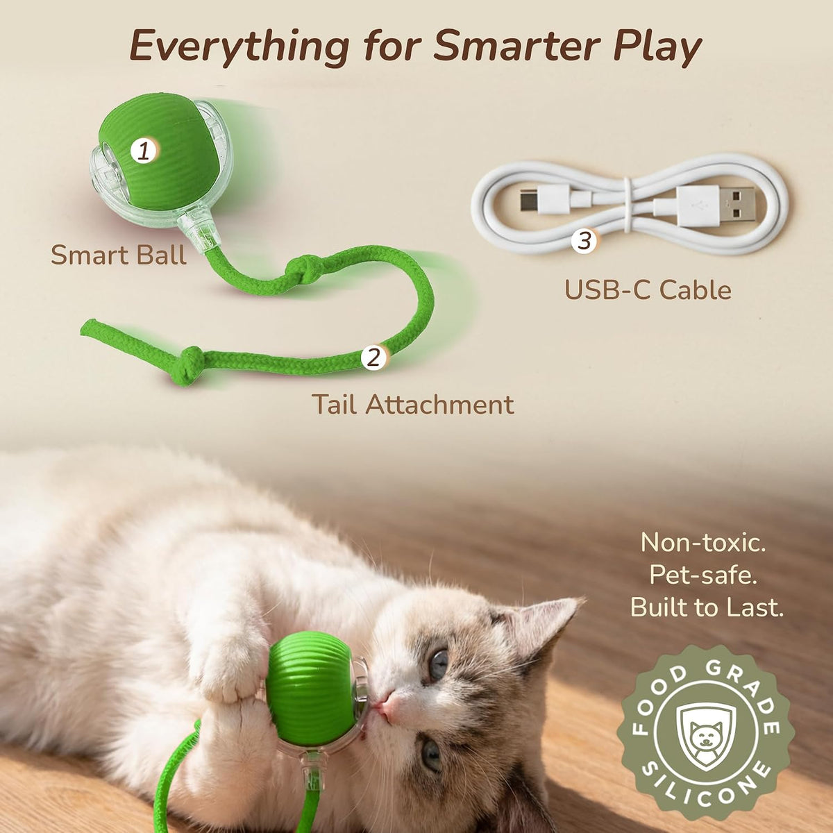 Smart Rolling Cat Toy – Rechargeable Motion Ball for Indoor Cats