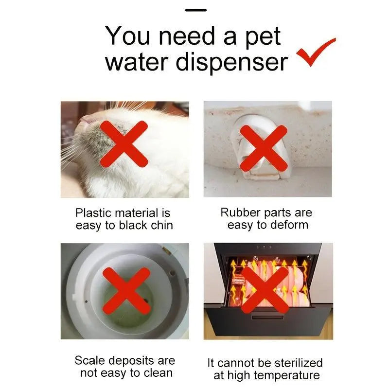 2.2L Automatic Pet Water Fountain and Stainless Steel Dog and Cat Water Dispenser