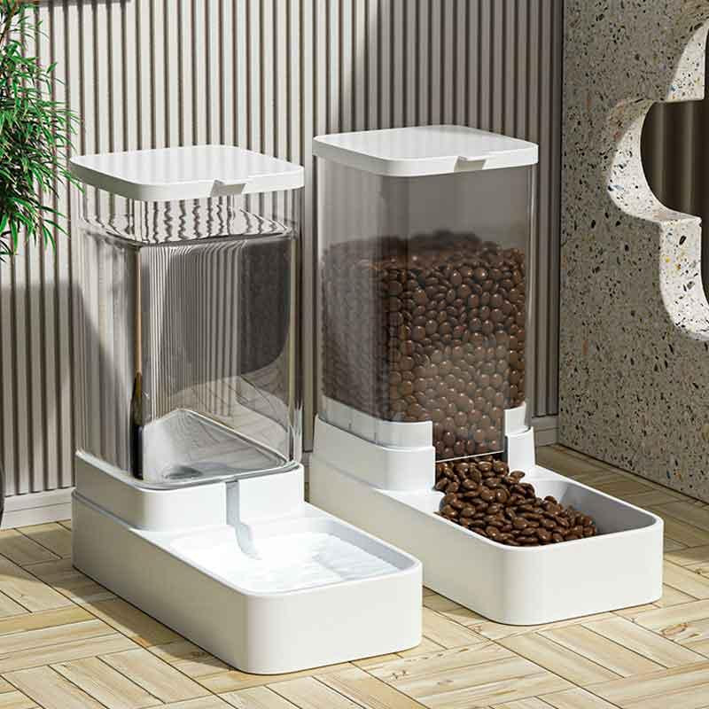 Large Capacity Automatic Pet Feeder and Water Dispenser for Dogs and Cats - Summer Collection
