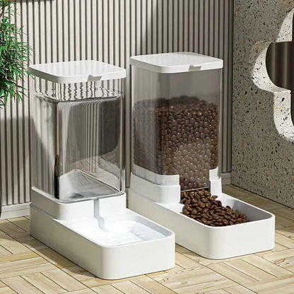 Large Capacity Automatic Pet Feeder and Water Dispenser for Dogs and Cats - Summer Collection