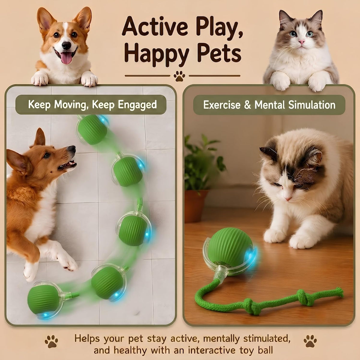 Smart Rolling Cat Toy – Rechargeable Motion Ball for Indoor Cats