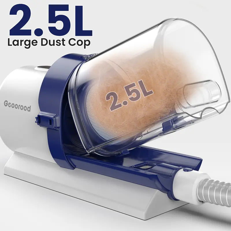【Geoorood】 Geoorood Dog Grooming All-In-One Kit with Vacuum Brush 2.5L Large Pog, Stainless Steel Blades Lightweight Design 13Kpa Suction Force Portable Cleaning Set#Backtoschool
