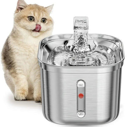 2.2L Automatic Pet Water Fountain and Stainless Steel Dog and Cat Water Dispenser