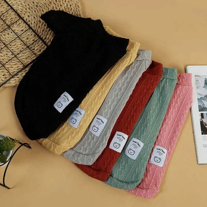 Winter Warmth Knitted Dog Sweater with Bear Pattern - Cozy Apparel for Small Dogs and Cats, Ideal for Chihuahuas, French Bulldogs, and Pugs, Perfect Valentine's Day Gift