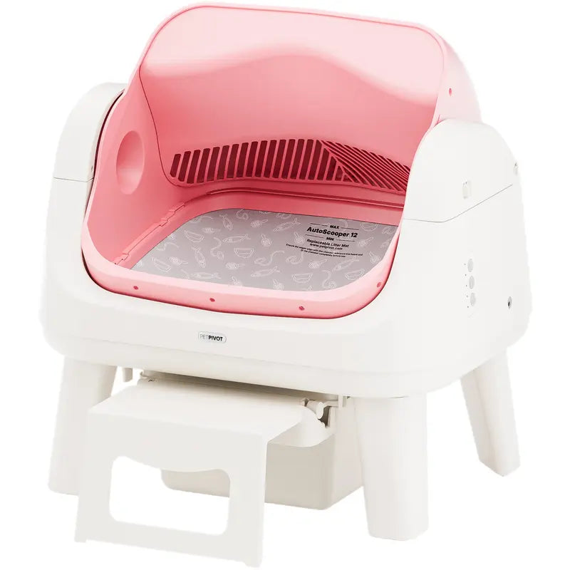 Petpivot Autoscooper 12 Lite Open-Top Automatic Self-Cleaning Cat Litter Box with Easy-Entry Front Step and Triple Safety Protection - No App Required