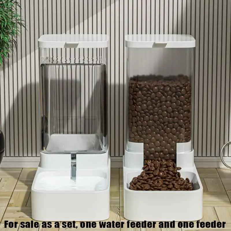Large Capacity Automatic Pet Feeder and Water Dispenser for Dogs and Cats - Summer Collection