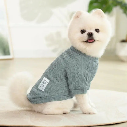 Winter Warmth Knitted Dog Sweater with Bear Pattern - Cozy Apparel for Small Dogs and Cats, Ideal for Chihuahuas, French Bulldogs, and Pugs, Perfect Valentine's Day Gift