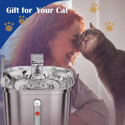 2.2L Automatic Pet Water Fountain and Stainless Steel Dog and Cat Water Dispenser