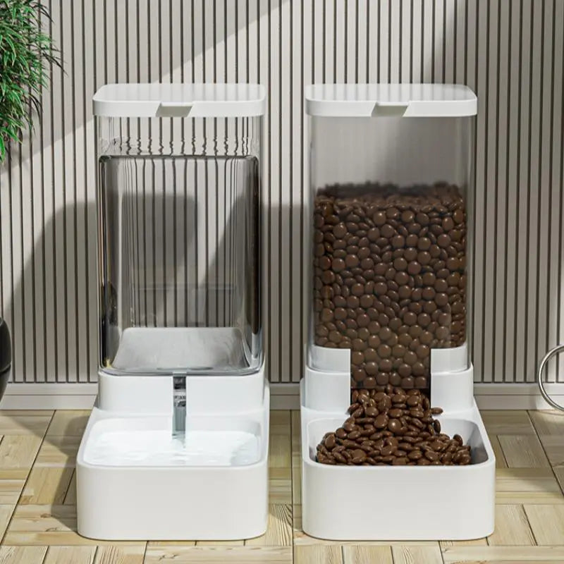 Large Capacity Automatic Pet Feeder and Water Dispenser for Dogs and Cats - Summer Collection