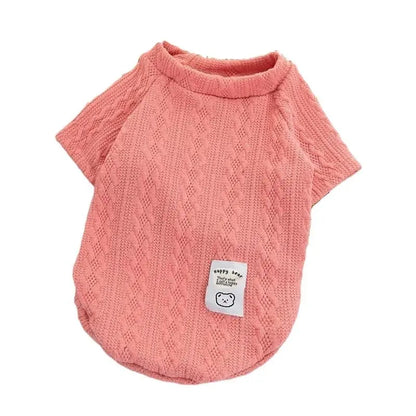 Winter Warmth Knitted Dog Sweater with Bear Pattern - Cozy Apparel for Small Dogs and Cats, Ideal for Chihuahuas, French Bulldogs, and Pugs, Perfect Valentine's Day Gift
