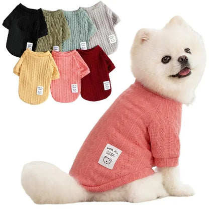Winter Warmth Knitted Dog Sweater with Bear Pattern - Cozy Apparel for Small Dogs and Cats, Ideal for Chihuahuas, French Bulldogs, and Pugs, Perfect Valentine's Day Gift