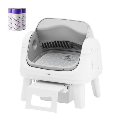 Petpivot Autoscooper 12 Lite Open-Top Automatic Self-Cleaning Cat Litter Box with Easy-Entry Front Step and Triple Safety Protection - No App Required